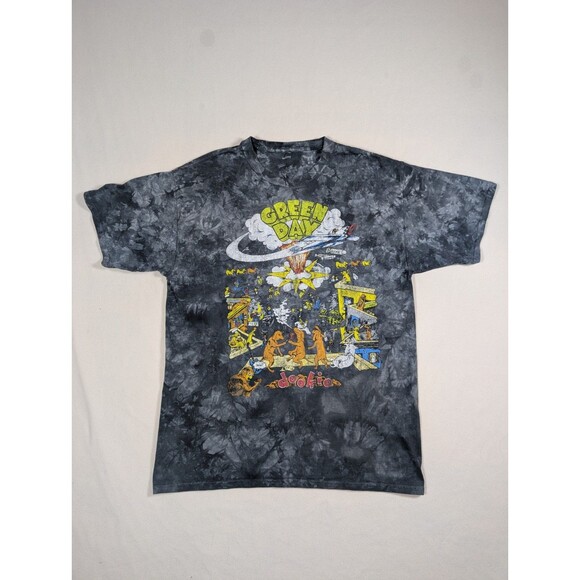 Y2K Green Day Dookie Graphic T-shirt Gray Tie Dye Size XL Punk Rock 90s - Picture 2 of 7
